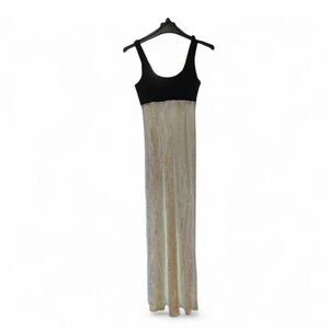 Vintage Steppin’ Out Formal Empire Velvet & Brocade black & white Dress Sz 11/12